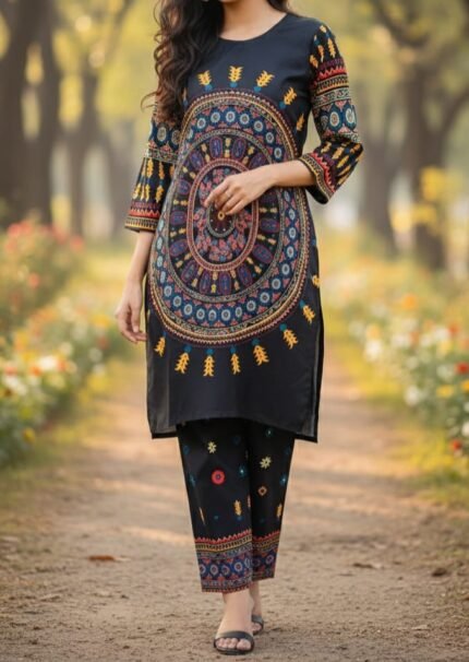 Premium Khaddar Stitched 2-Piece Co-Ord Set – Winter Collection