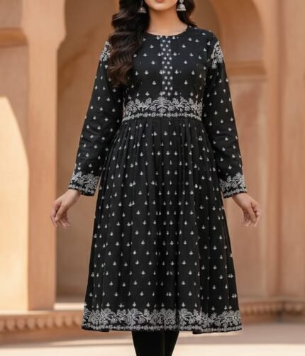 Winter Khaddar Kali Frock – Stitched | Premium Quality